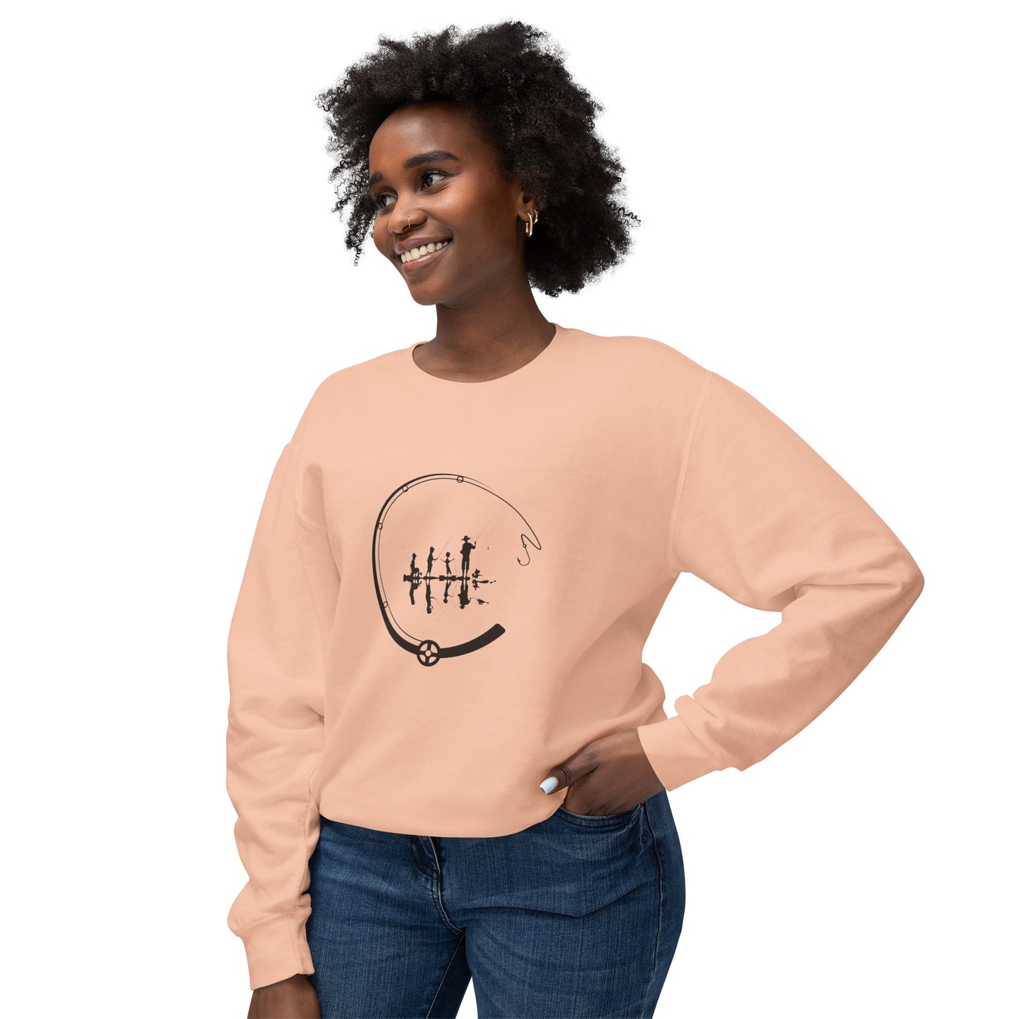 Fishing Unisex Lightweight Crewneck Sweatshirt