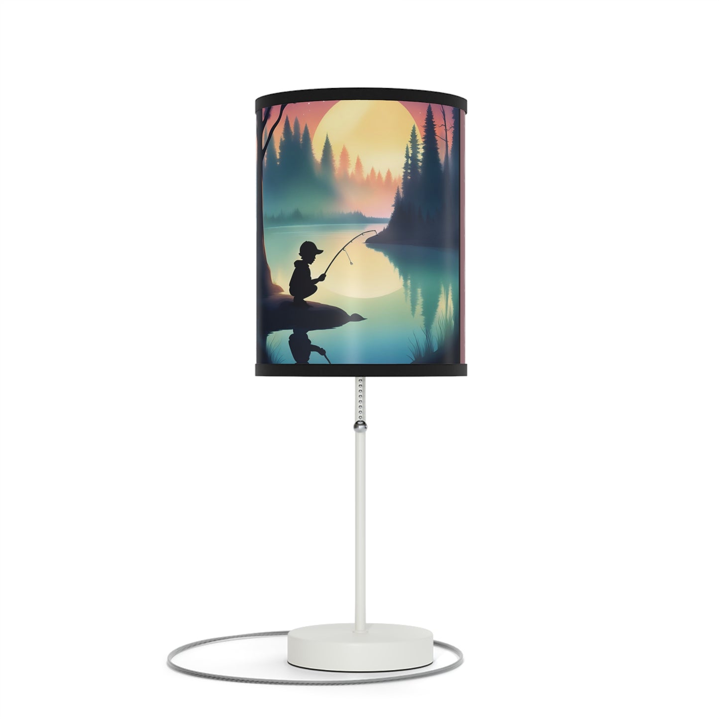 Child Fishing, Pink, Lamp on a Stand, US|CA plug