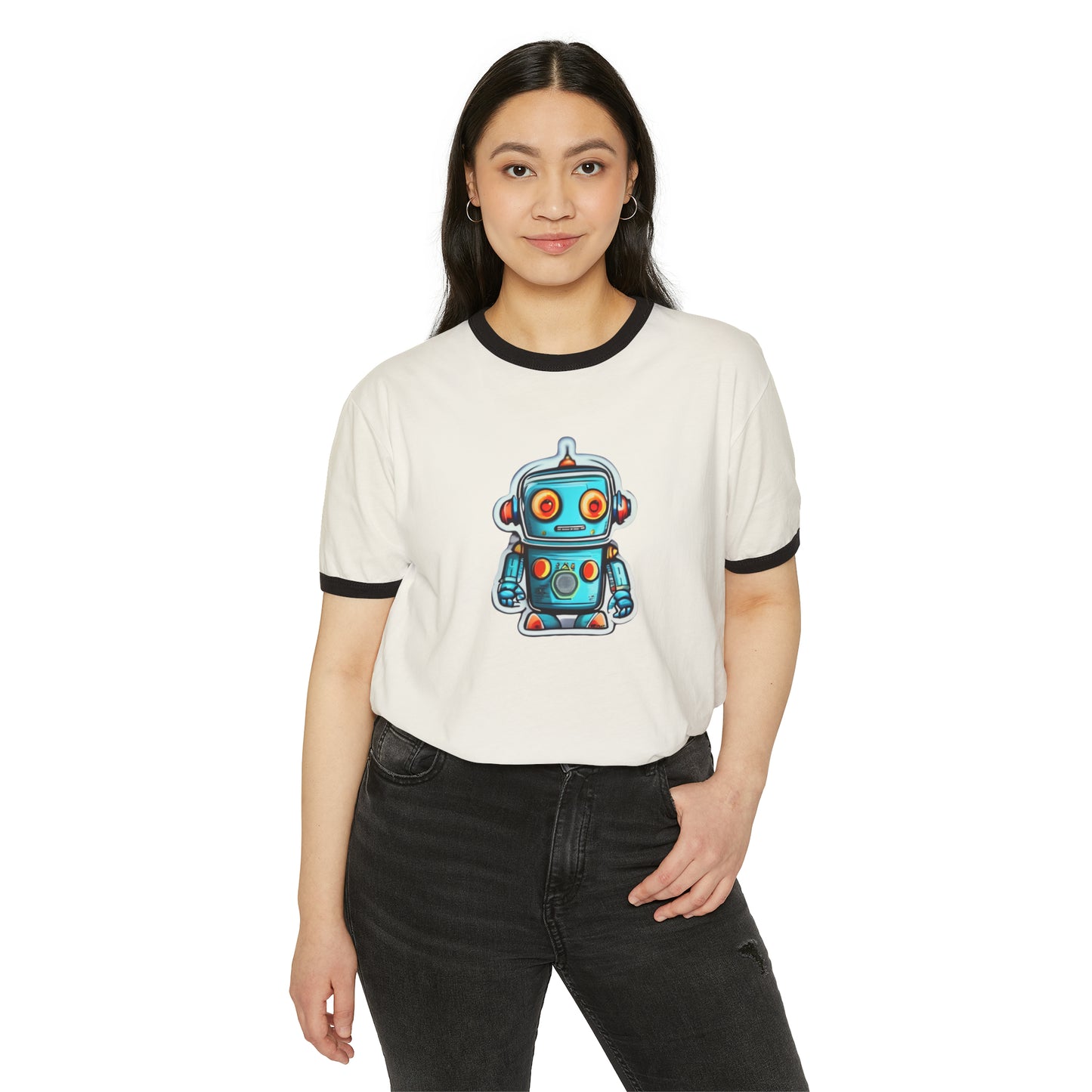 Robot Unisex Cotton Ringer T-Shirt