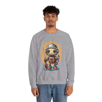 Fishing Robot Unisex Heavy Blend™ Crewneck Sweatshirt