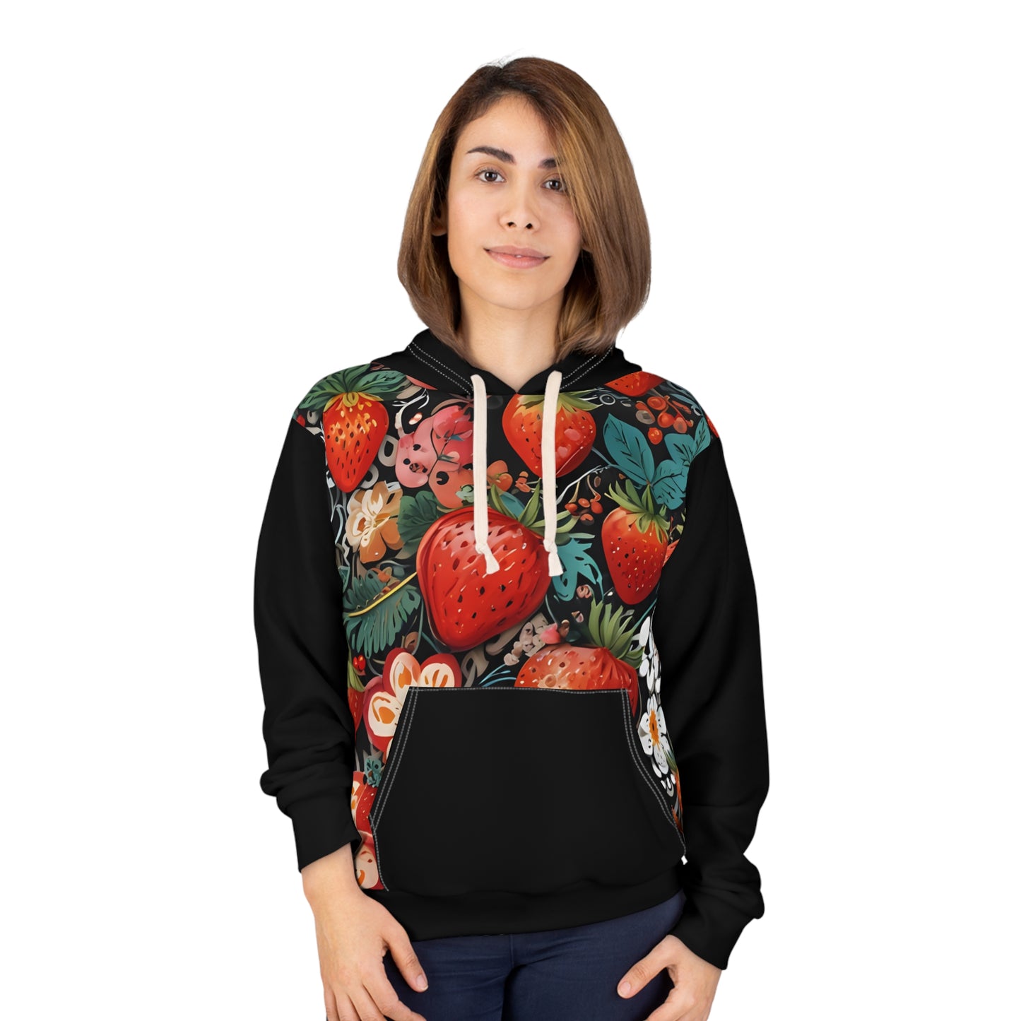 Strawberry Unisex Pullover Hoodie (AOP)