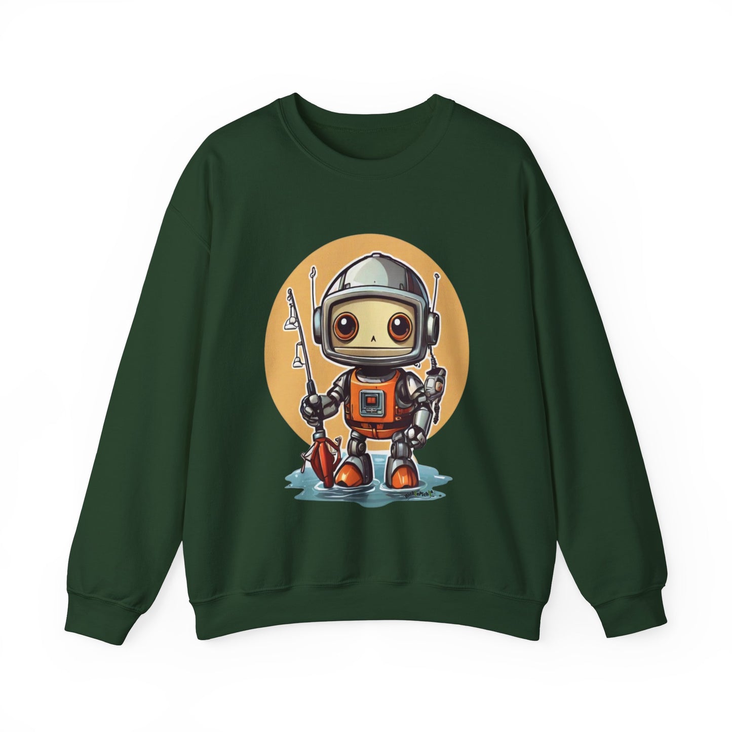 Fishing Robot Unisex Heavy Blend™ Crewneck Sweatshirt