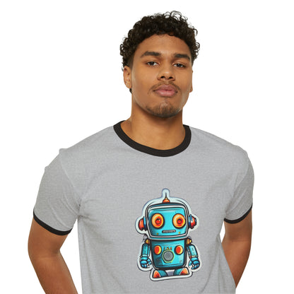 Robot Unisex Cotton Ringer T-Shirt