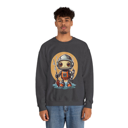 Fishing Robot Unisex Heavy Blend™ Crewneck Sweatshirt