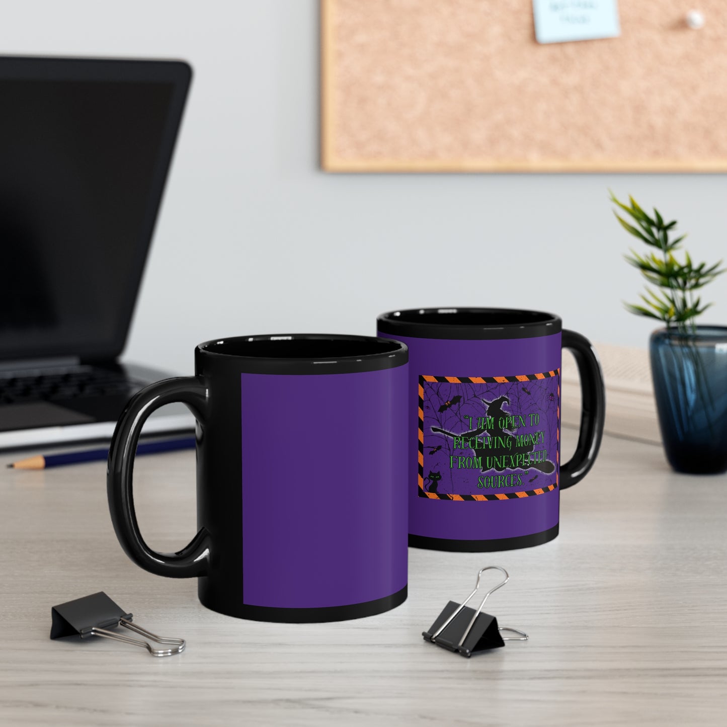 Colour change Halloween money mug,11oz Black Mug