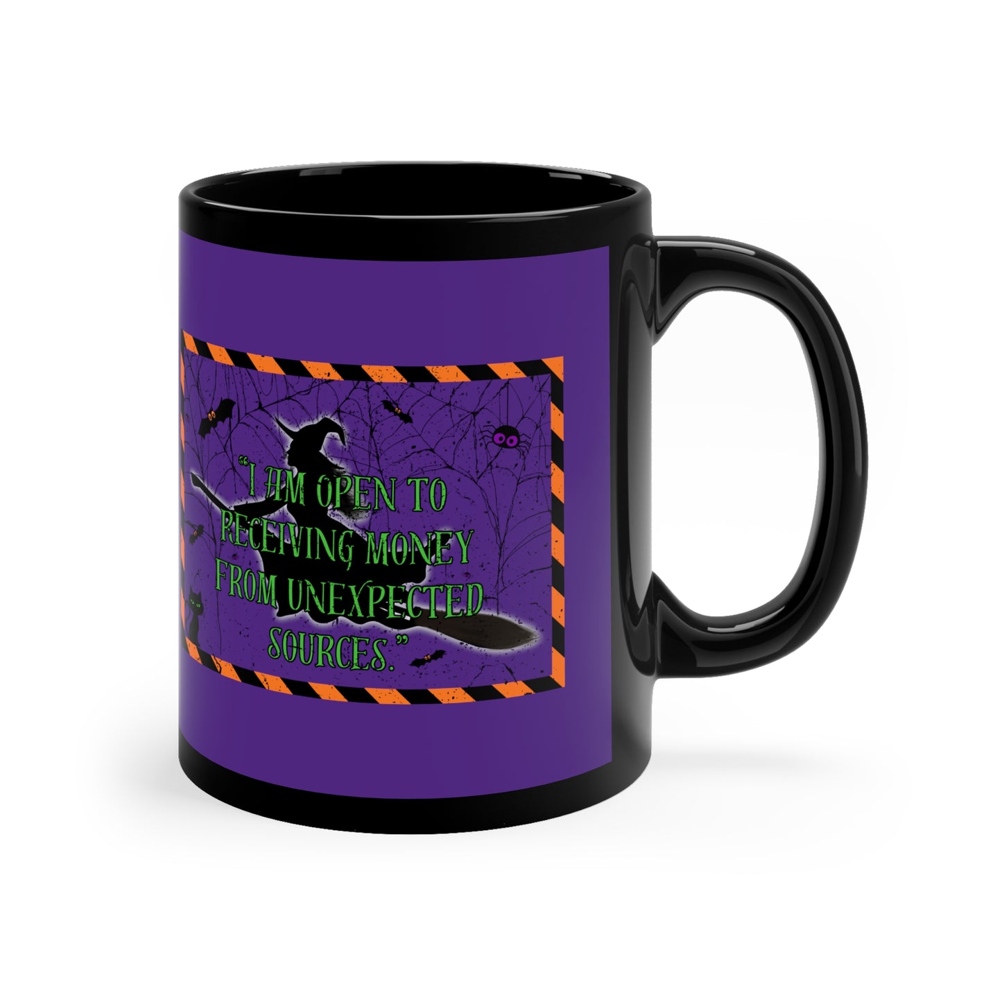 Colour change Halloween money mug,11oz Black Mug