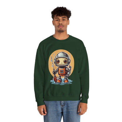 Fishing Robot Unisex Heavy Blend™ Crewneck Sweatshirt